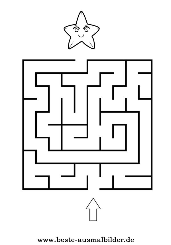 stern labyrinth ausmalbild  gratis rätsel und malvorlagen