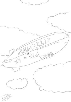 Ausmalbild Zeppelin