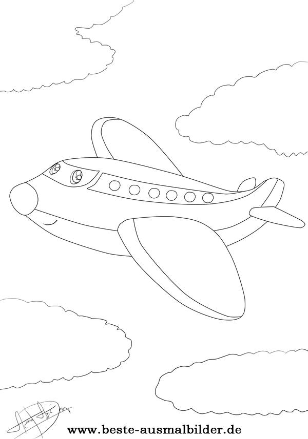 Ausmalbild Flugzeug