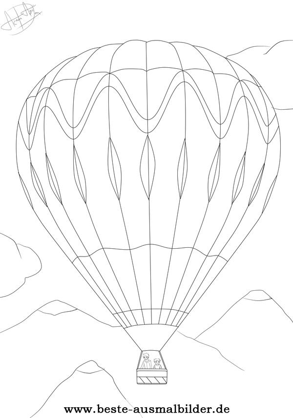 Ausmalbild Heißluftballon