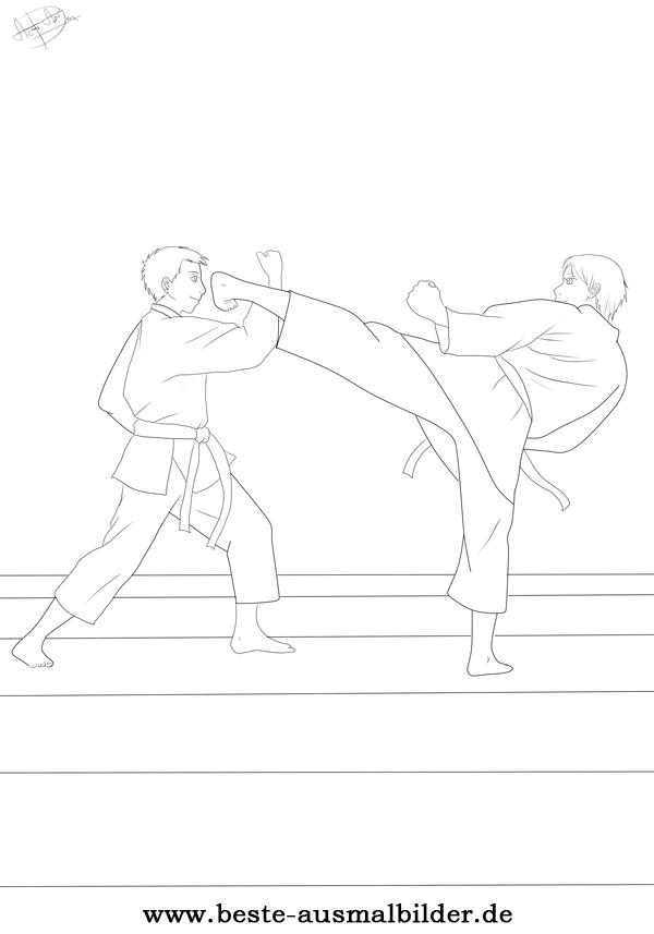 Ausmalbild Karate