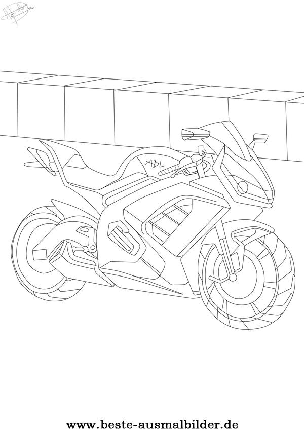 Ausmalbild Motorrad