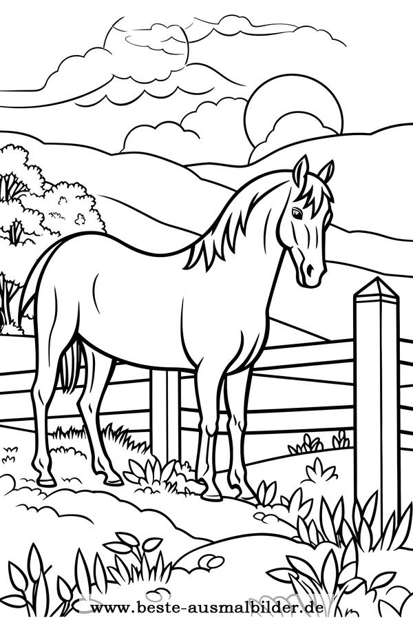 Ausmalbild Pferd Hof
