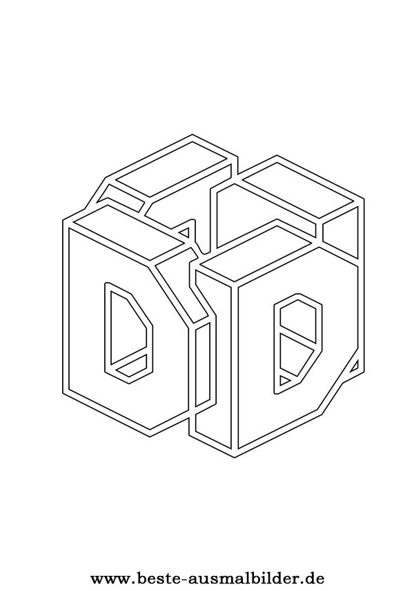 Malvorlage Buchstabe D