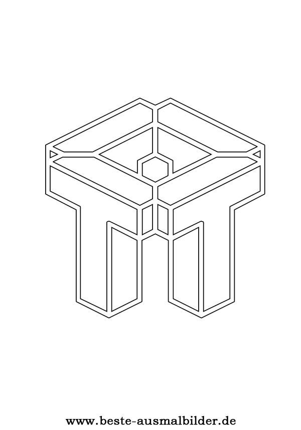Malvorlage Buchstabe T