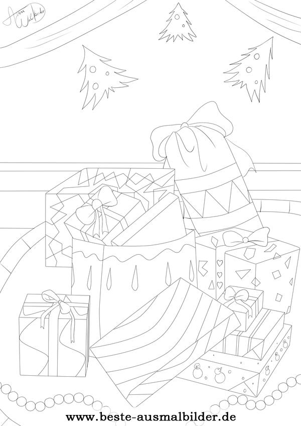 Malvorlage Weihnachtsgeschenke
