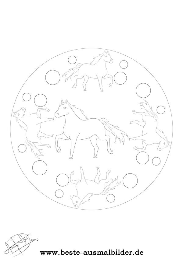 Mandala Pferd Kreise