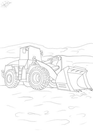 Ausmalbild Bagger