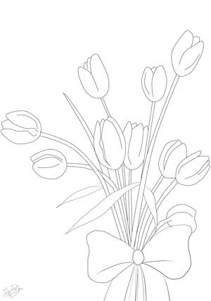 Ausmalbild Blumen