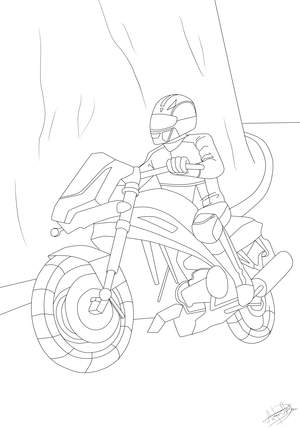 Ausmalbild Motorradfahrer