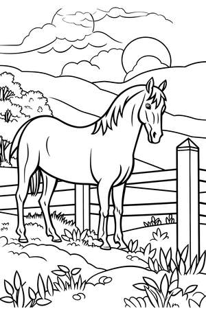 Ausmalbild Pferd Hof