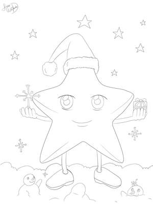 Ausmalbild Stern Weihnachten