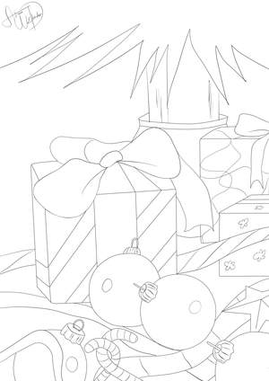 Ausmalbild Weihnachtsgeschenke