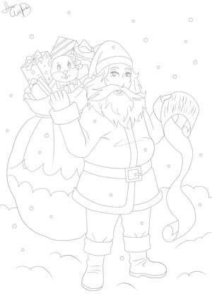 Ausmalbild Weihnachtsmann