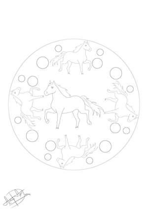 Mandala Pferd Kreise